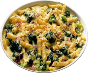 Zapečená brokolice s těstovinami